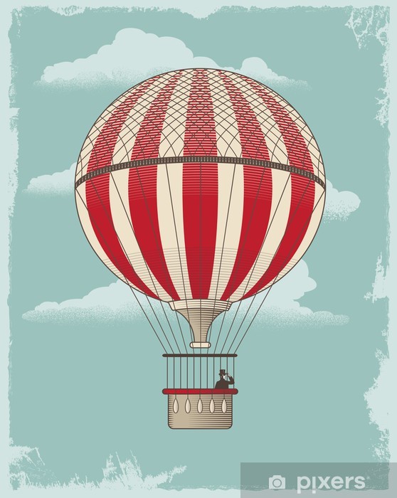 558x700 Vintage Retro Hot Air Balloon