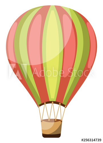 361x500 Green And Pink Vintage Hot Air Balloon Vector Illustration