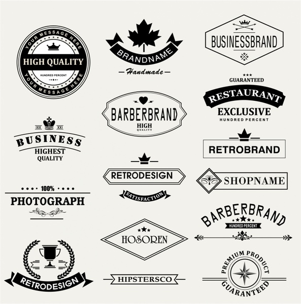 593x600 Retro Vintage Insignias Or Icons Set Free Vector In Adobe
