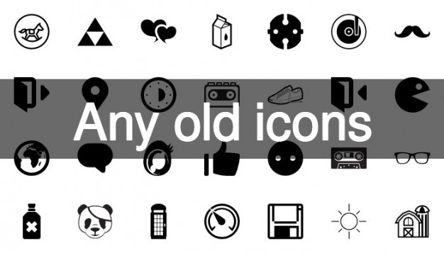 626x357 Retro Icons Set