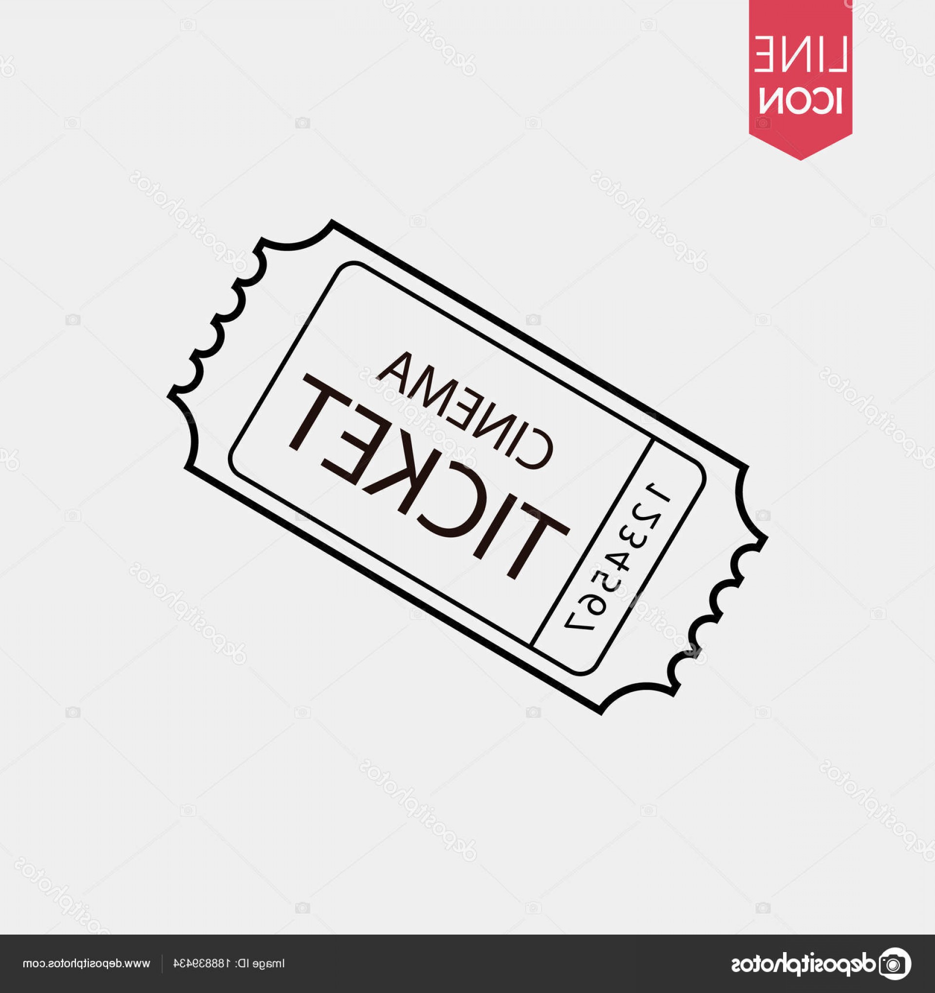 1920x2040 Stock Illustration Retro Cinema Ticket Icon Vector Studiogrfx