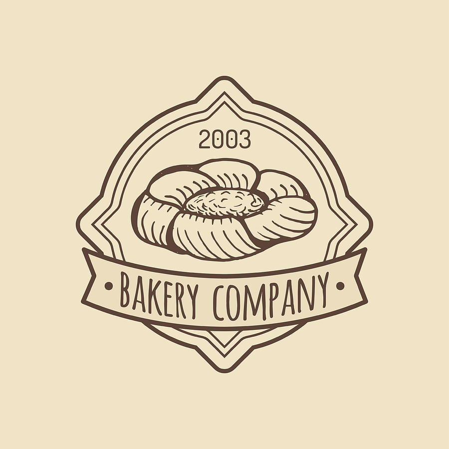 900x900 Vintage Bakery Icon Vector Typographic Poster Retro Emblem Sweet
