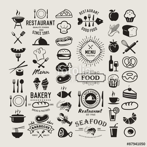 500x500 Food Vintage Design Elements, Logos, Badges, Labels, Icons