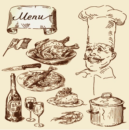 Hand Drawn Vintage Food Illustrations Vector Free Download 422x426 Hand Drawn Vintage Food Illustrations Vector Free Download