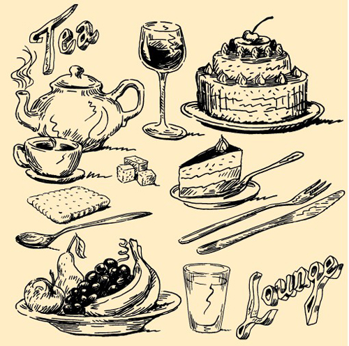 Hand Drawn Vintage Food Illustrations Vector Free Download 500x496 Hand Drawn Vintage Food Illustrations Vector Free Download