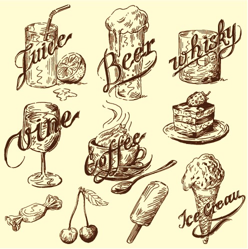 Hand Drawn Vintage Food Illustrations Vector Free Download 496x498 Hand Drawn Vintage Food Illustrations Vector Free Download