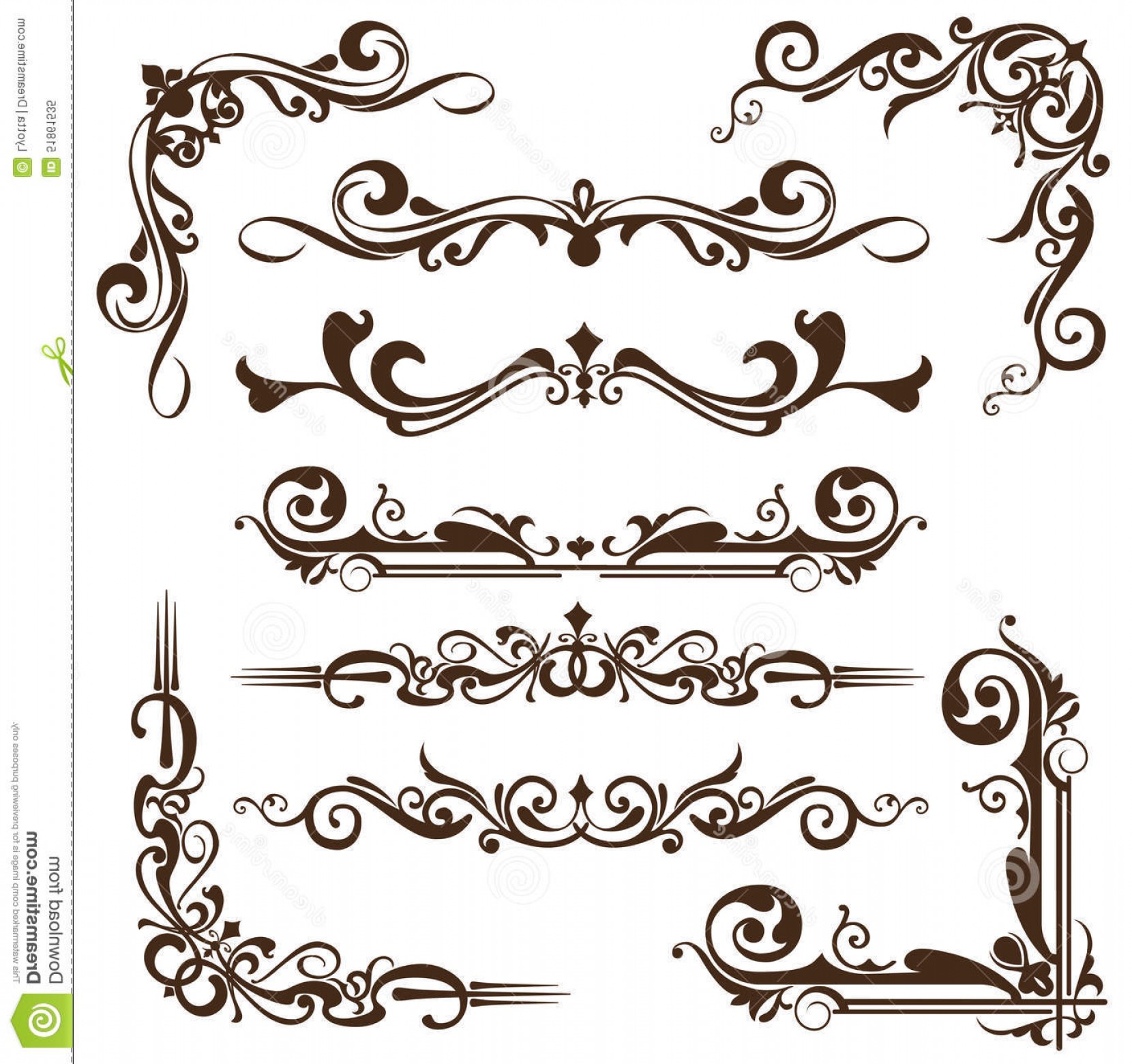 Stock Illustration Vector Vintage Ornaments Corners Borders Frames 1660x1560 Stock Illustration Vector Vintage Ornaments Corners Borders Frames