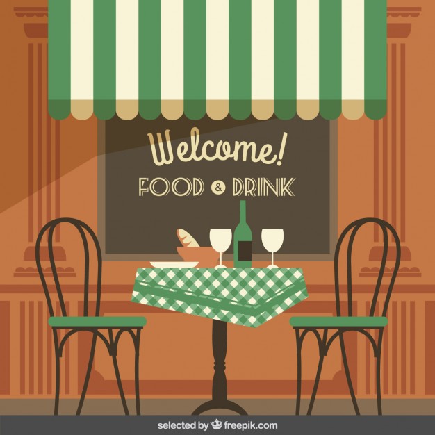 Vintage Illustration Of Cafe Terrace Vector Free Download 626x626 Vintage Illustration Of Cafe Terrace Vector Free Download