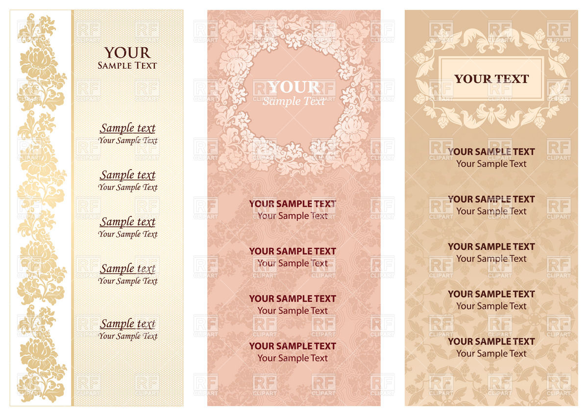 1200x848 Set Of Vintage Invitation Or Menu Templates Vector Image