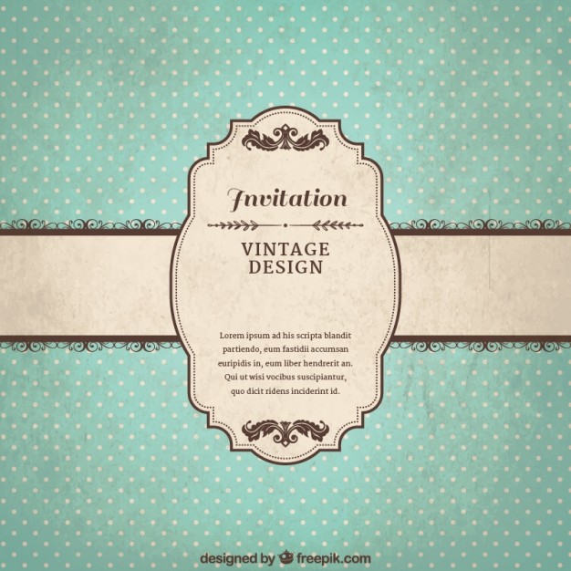 626x626 Vintage Invitation Template Vector Free Download