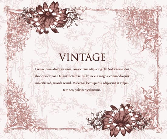 550x460 Vintage Invitations With Floral Motifs Vectors