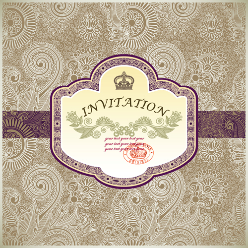 500x500 Vintage Floral Invitations Vector Free Download