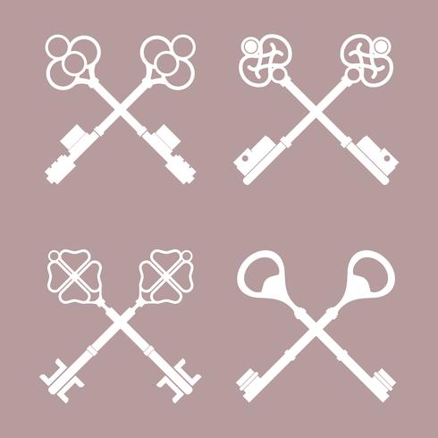 490x490 Set Of Vintage Crossed Key Vectors