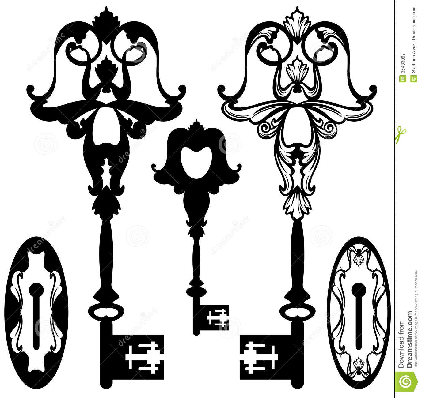 1377x1300 Vintage Key Clipart Black And White