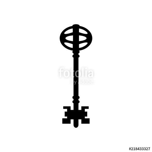 500x500 Vintage Key Vector Illustration, Stock Image And Royalty