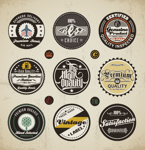 495x513 Various Elements Vintage Labels Vector Free Download