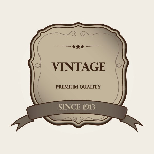 600x600 Vintage Label Free Vector