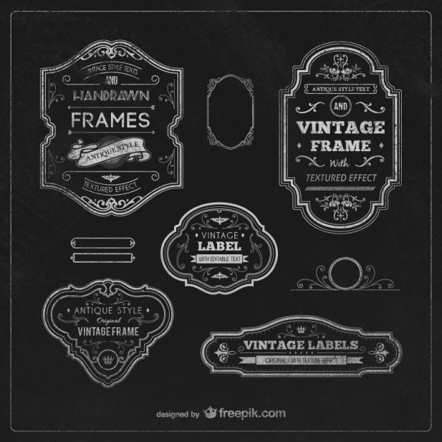 625x626 Vintage Labels And Frames Vector Free Download