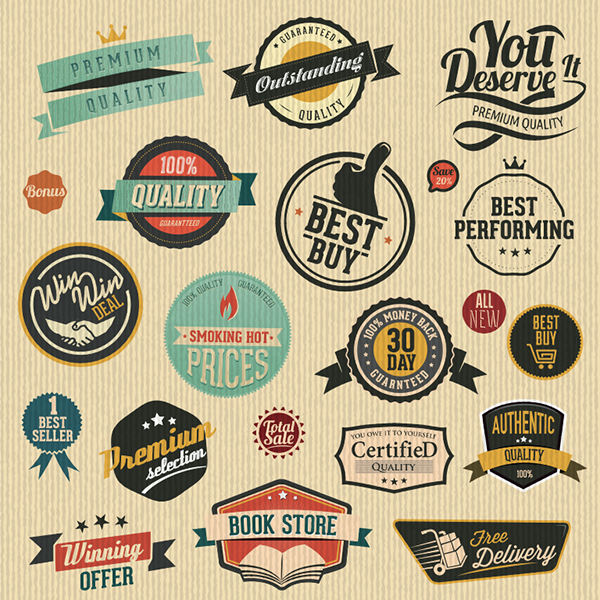 600x600 Vector Vintage Label Sets Creative Beacon