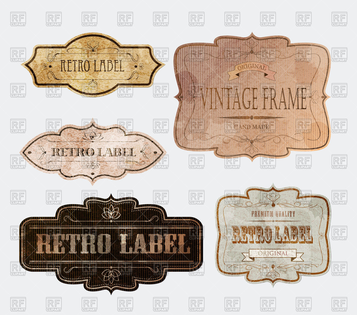 1200x1060 Different Vintage Labels Vector Image Of Design Elements
