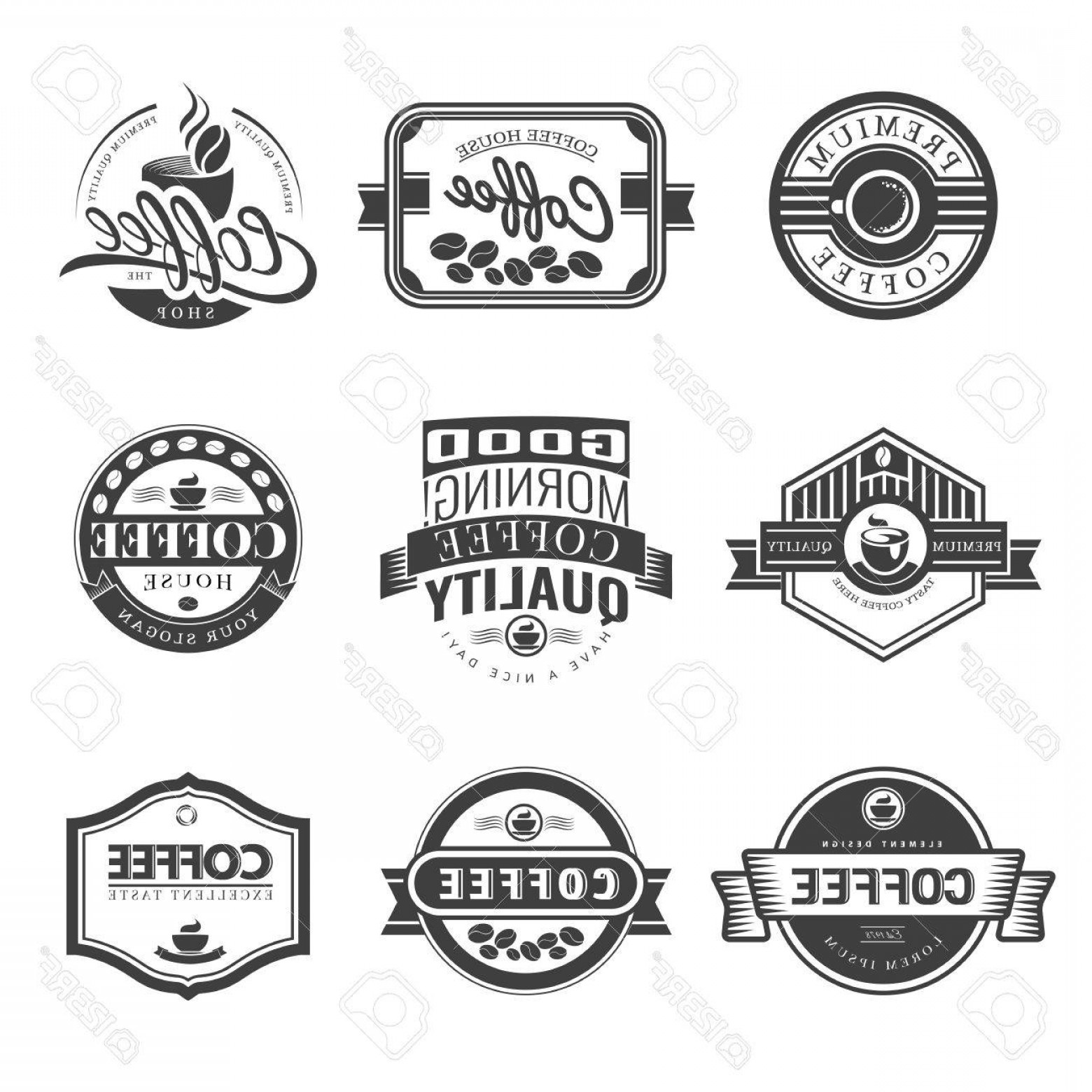 1560x1560 Photostock Vector Coffee Vintage Labels Logo Template Collection