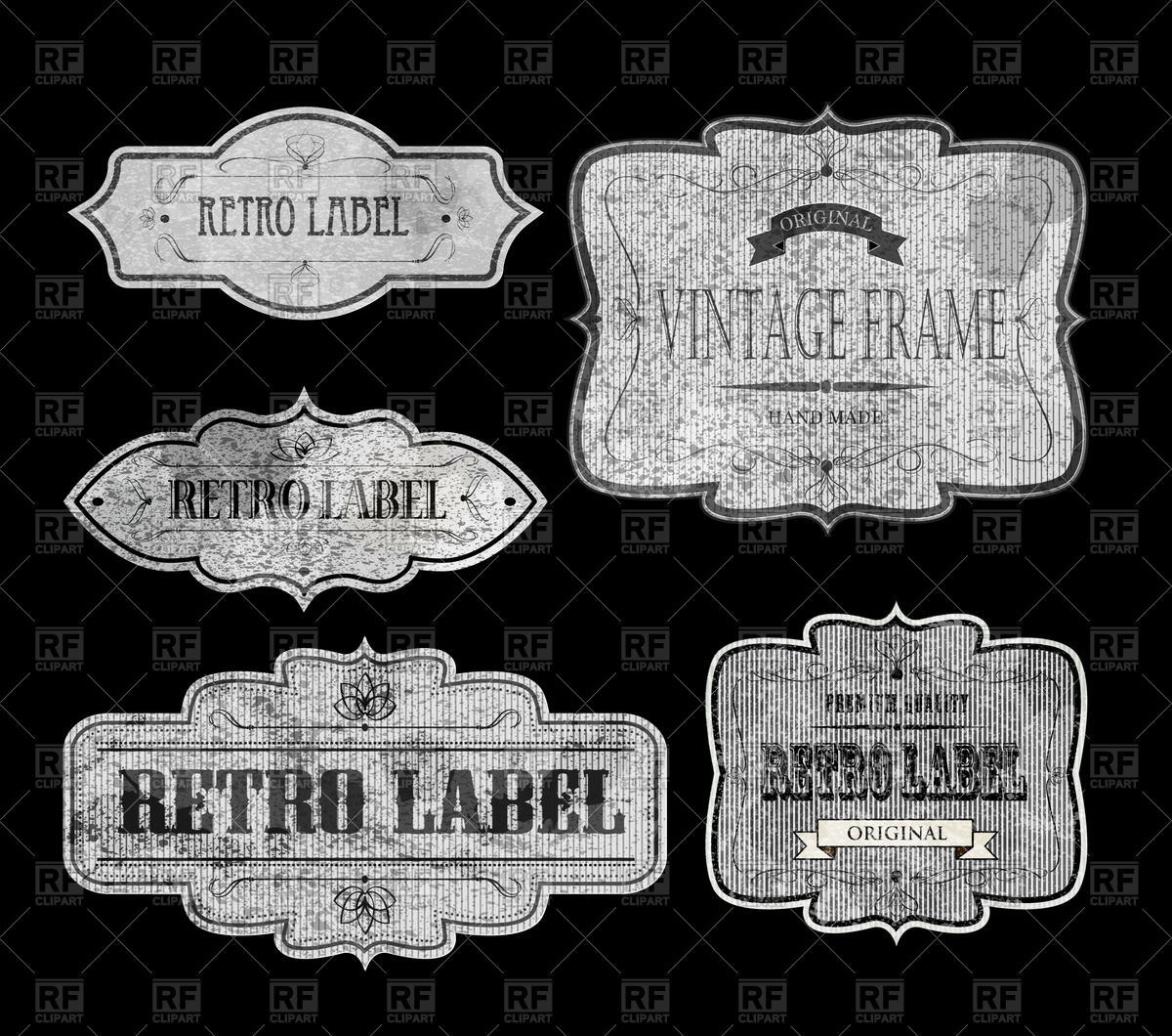 1200x1060 Vintage Style Labels Vector Image Of Design Elements