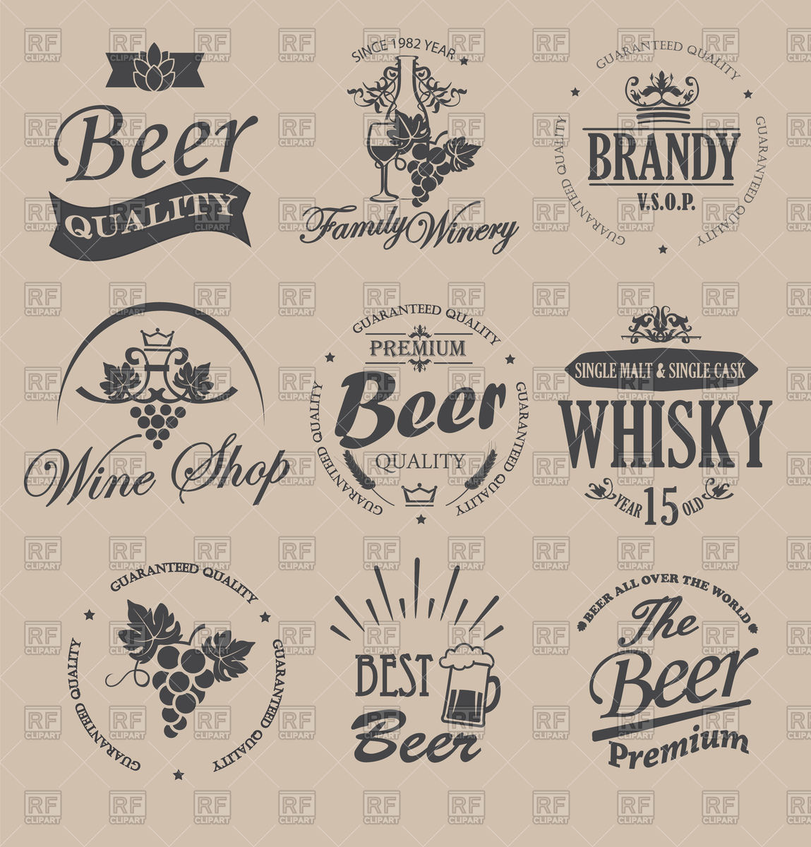 1149x1200 Alcohol Vintage Labels Vector Image Of Food And Beverages Tandav