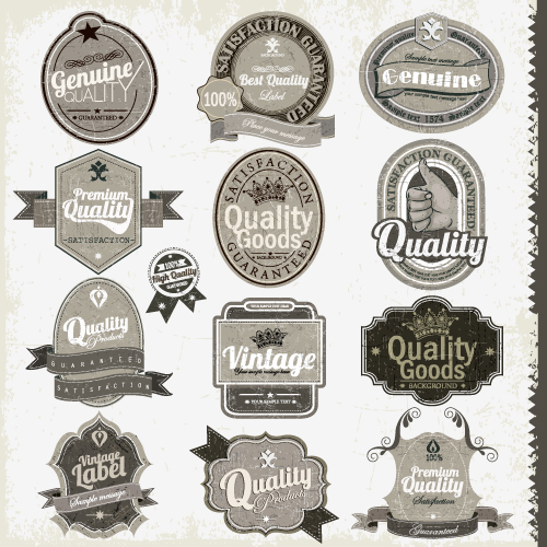500x500 Set Of Vintage Badges Labels Vector Free Download