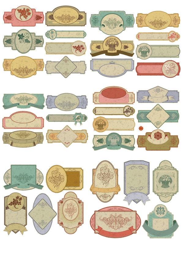 595x842 Vintage Label Vector Set Free Vector Download In Cdr