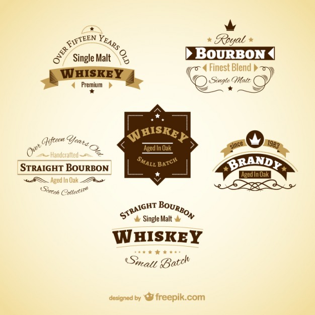 626x626 Vintage Drinks Labels Vector Free Download