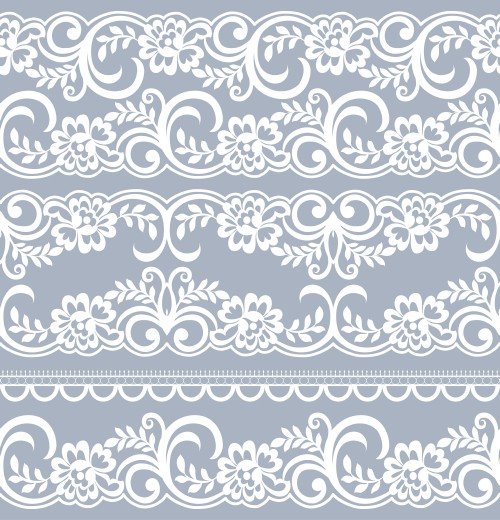 500x520 Seamless Lace Pattern, Flower Vintage Vector Background Nitrogfx