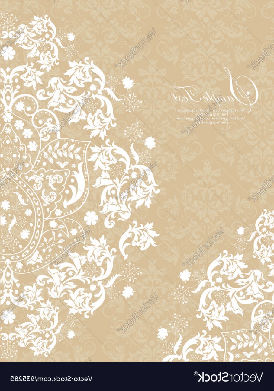 907x1296 Vintage Lace And Damask Invitation Vector Cqrecords
