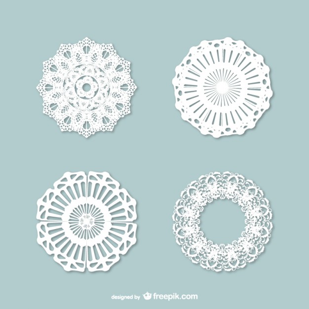 626x626 Vintage Lace Ornaments Pack Vector Free Download