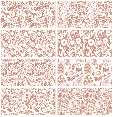 474x492 Beautiful Vintage Lace Pattern Set Vector Free Download