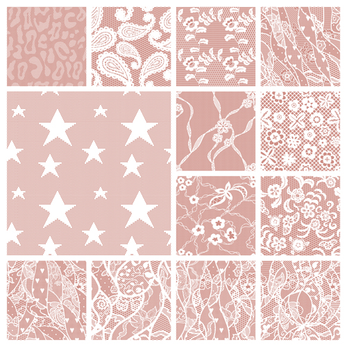 500x500 Beautiful Vintage Lace Pattern Set Vector Free Download