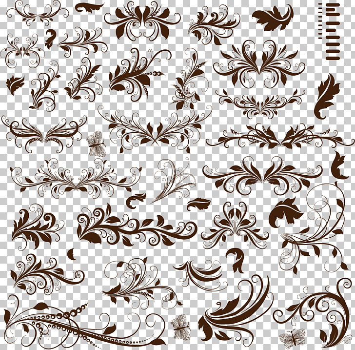 728x717 Ornament Flower Art, Vintage Lace Material, Black And White Wall