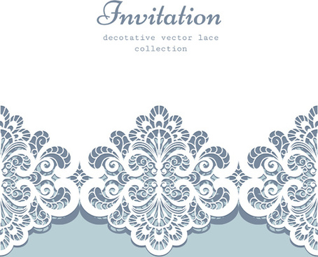 454x368 Vintage Lace Invitation Free Vector Download