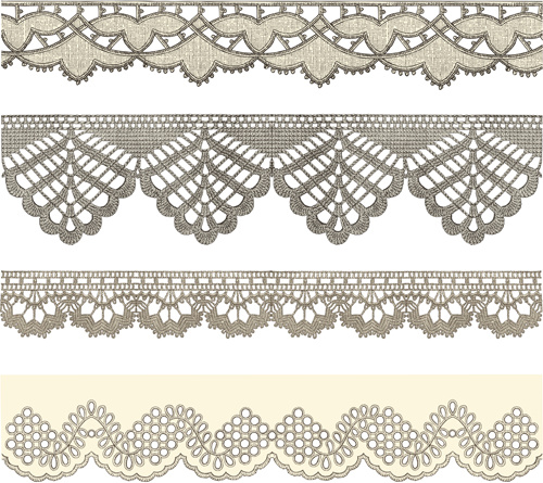 500x445 Vintage Lace Ribbons Vector Free Vector In Adobe Illustrator