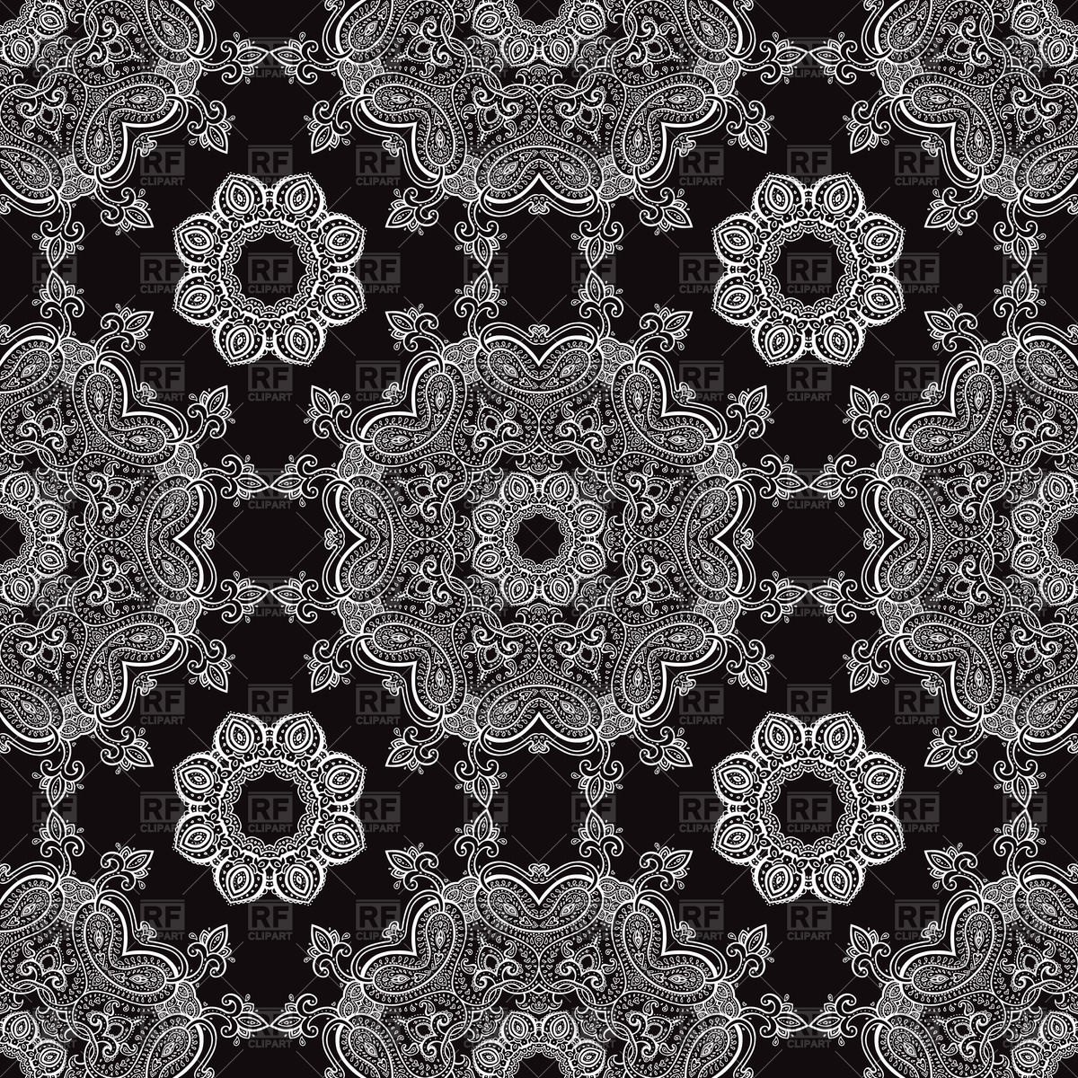 1200x1200 Vintage Seamless Black Pattern