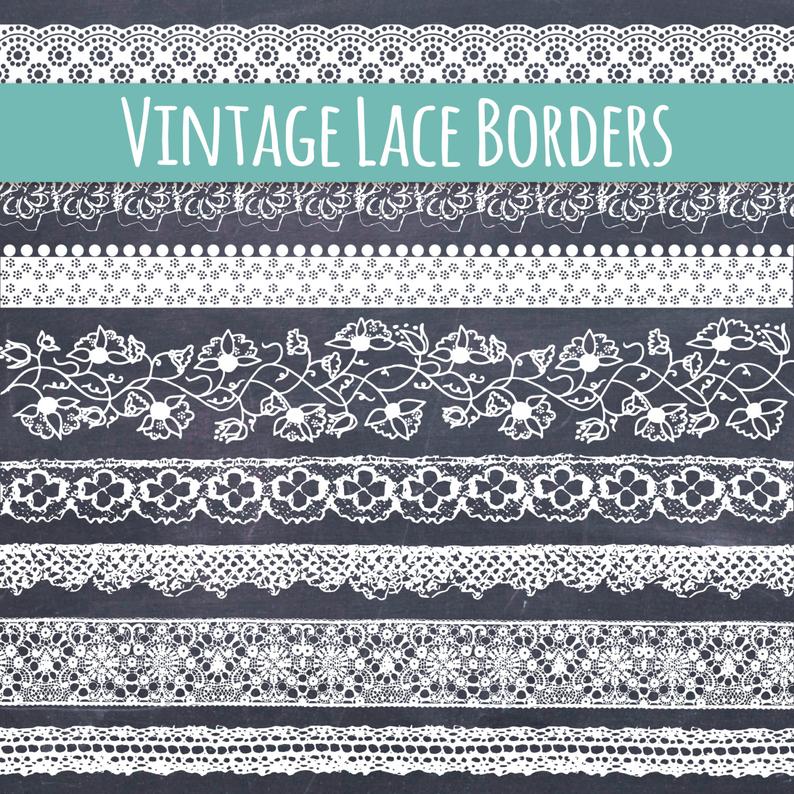 794x794 Lace Borders Clip Art Set Beautiful Vintage Lace Ribbon Etsy
