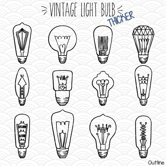 Vintage Light Bulb Vector