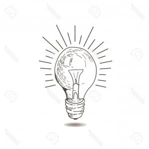 300x300 Photostock Vector Lightbulb Icon Doodle Hand Drawn Sign Vintage