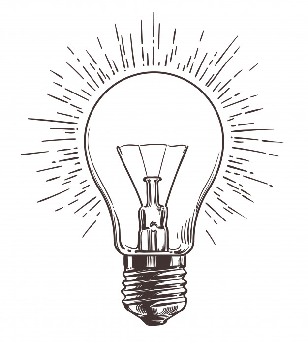 626x695 Vintage Light Bulb In Engraving Style Vector Premium Download