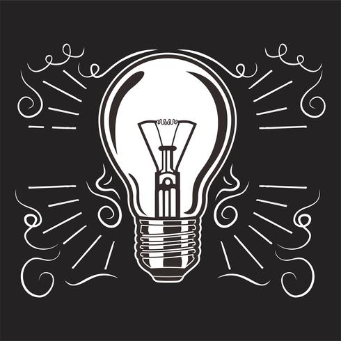 490x490 Vintage Light Bulb In Engraving Style Hand Drawn Retro Lightbulb