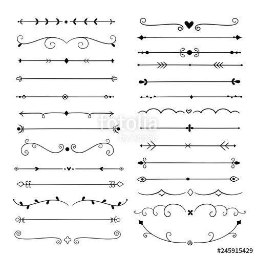 500x500 Hand Drawn Dividers Line Design Elements Vintage Borders