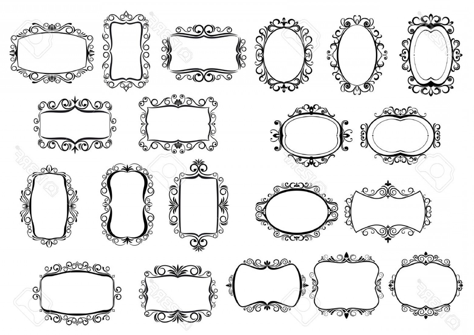 1560x1102 Photostock Vector Classic Calligraphic Vintage Frames And Borders