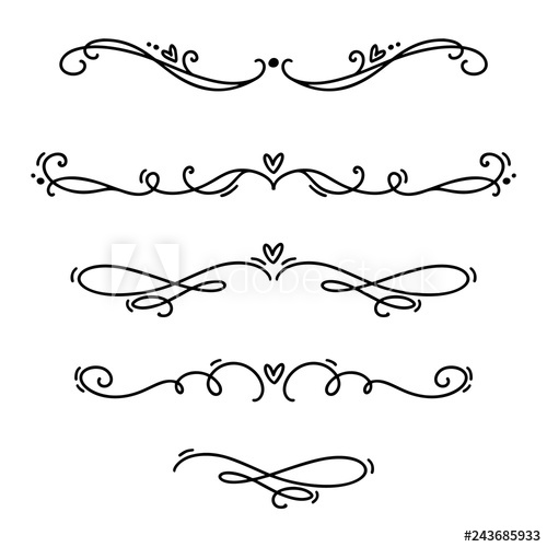 500x500 Vector Vintage Line Elegant Valentine Dividers And Separators