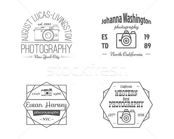 600x480 Vintage Line Photography Badges, Labels Monochrome Design
