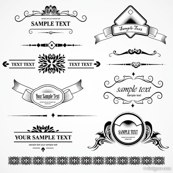 600x601 Designer Retro Lace Pattern Vector Material