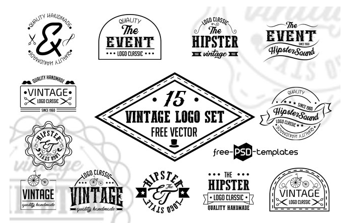 690x444 Set Of Vintage Logo Vector